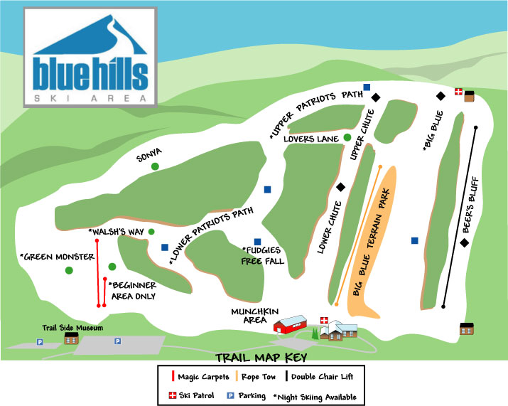 Blue Hills Ski Area trail map
