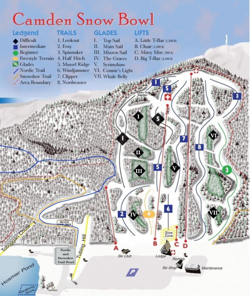 Camden Snow Bowl trail map