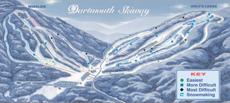 Dartmouth Skiway trail map