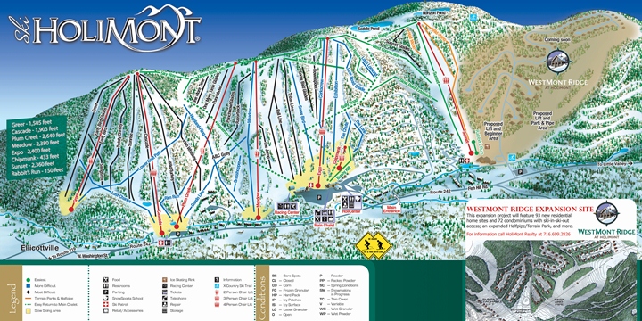 HoliMont Ski Area trail map