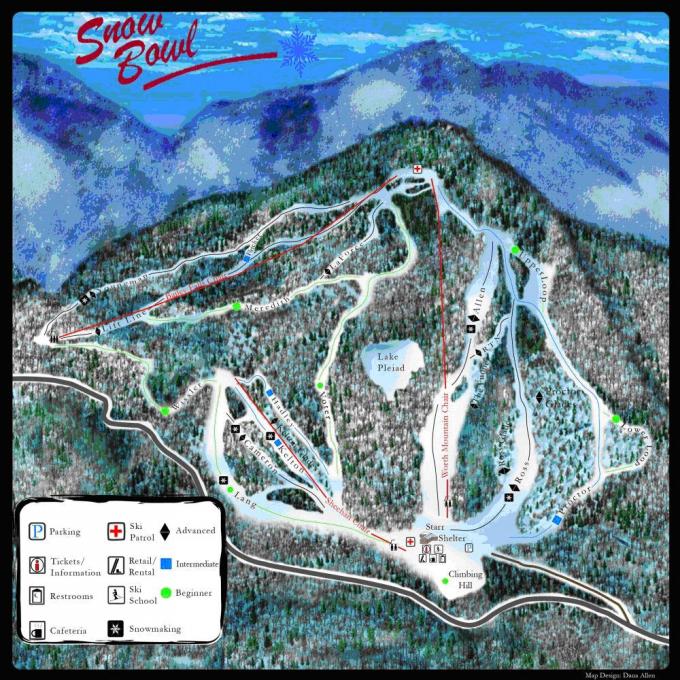 Middlebury College Snow Bowl trail map