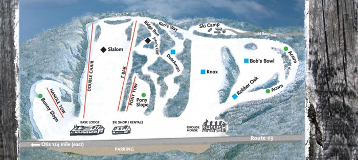 Otis Ridge Ski Area trail map