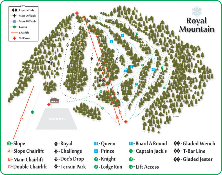 Royal Mountain trail map