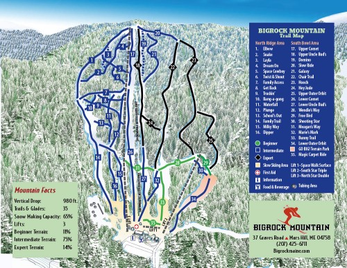 Big Rock Ski Area trail map