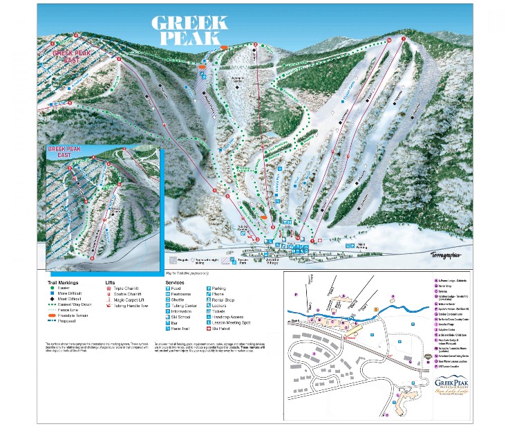 Greek Peak Mountain Resort trail map