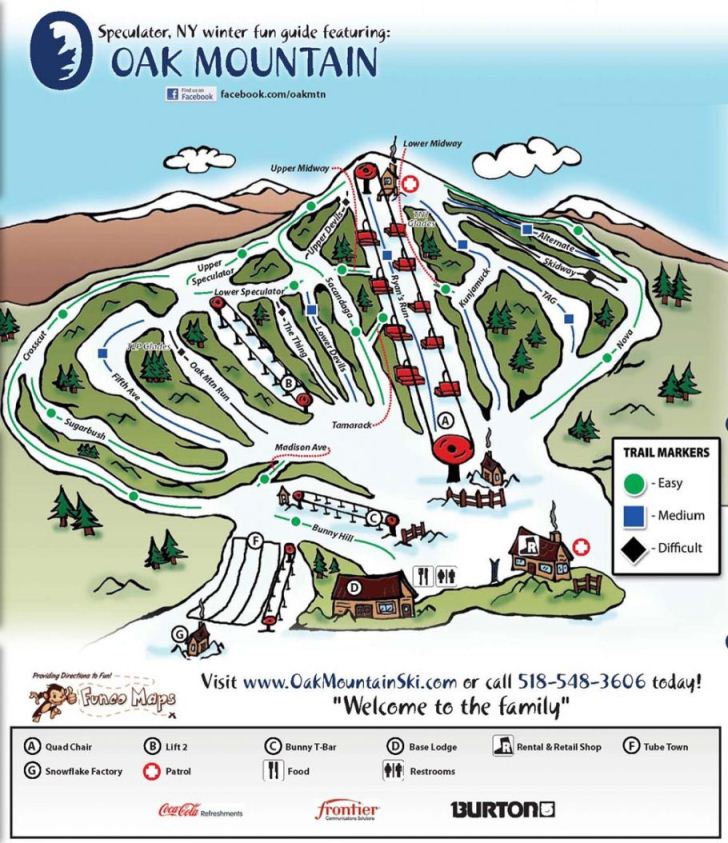 Oak Mountain Ski Center trail map