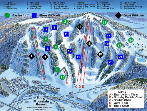 Song Mountain Resort trail map