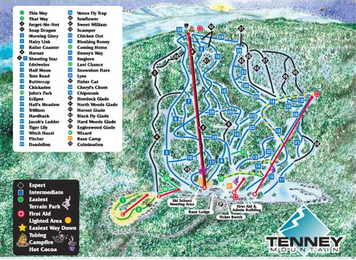 Tenney Mountain trail map