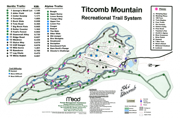 Titcomb trail map